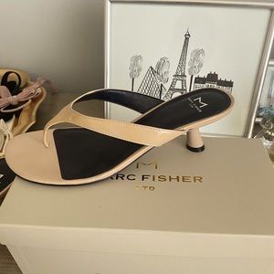 Marc Fisher, patent leather, kitten heel sandals